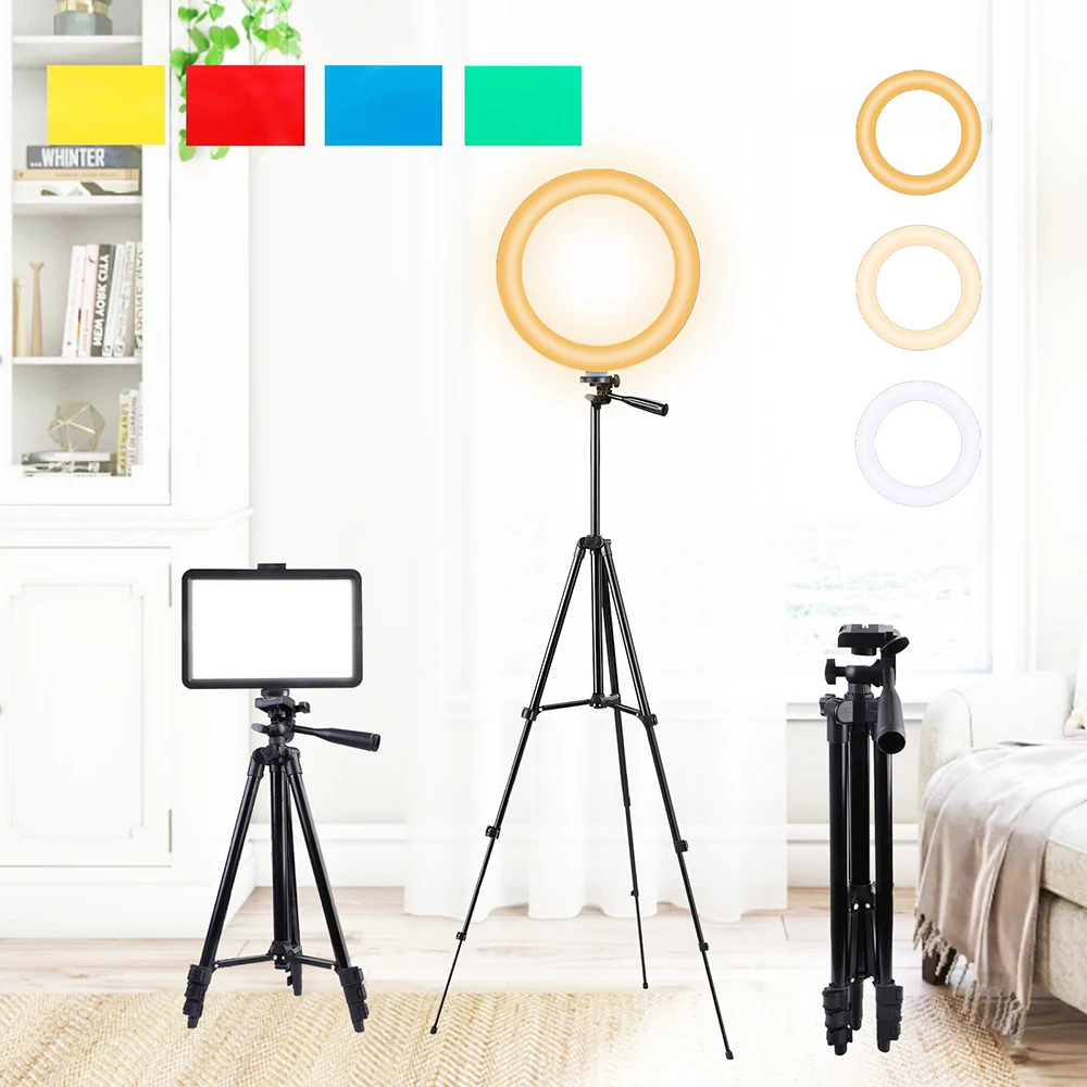 

Wholesale ZOMEI YT53 Tripod Lightweight 130cm with 6 inch Led Selfie Ring Light Panel Fill Lamp Photography Lighting Phone Clip