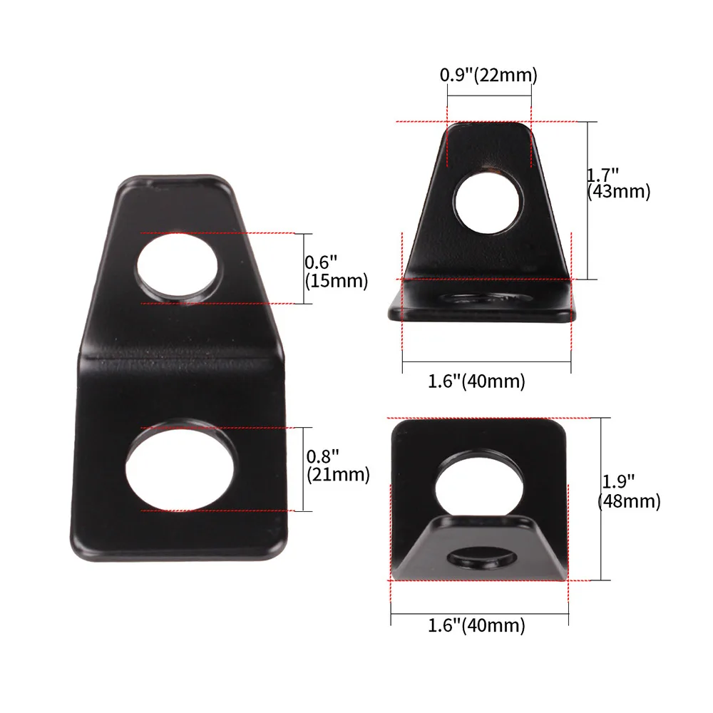 1Pc Car Interior Accessories Car Seat Belt Mounting Holder Iron 90° Angled Black L-shaped Modification Reinforced Bracket Kit