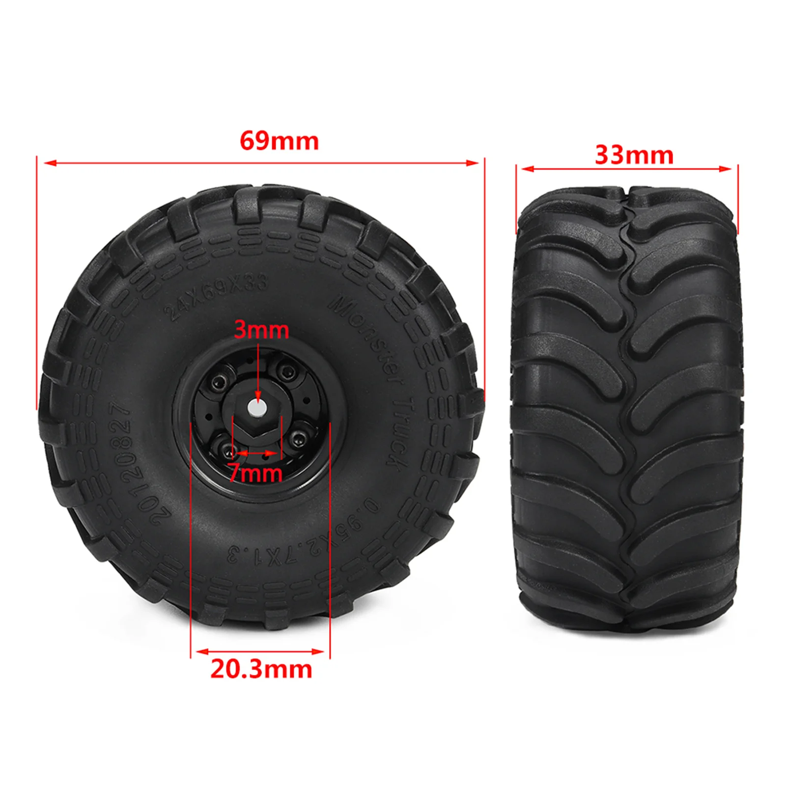 4PCS 1.0 Wheel Rims Tires for Axial AX24 SCX24 FMS FCX24 K5 Blazer RC Trucks Upgrade parts for RC Crawler Rc car models