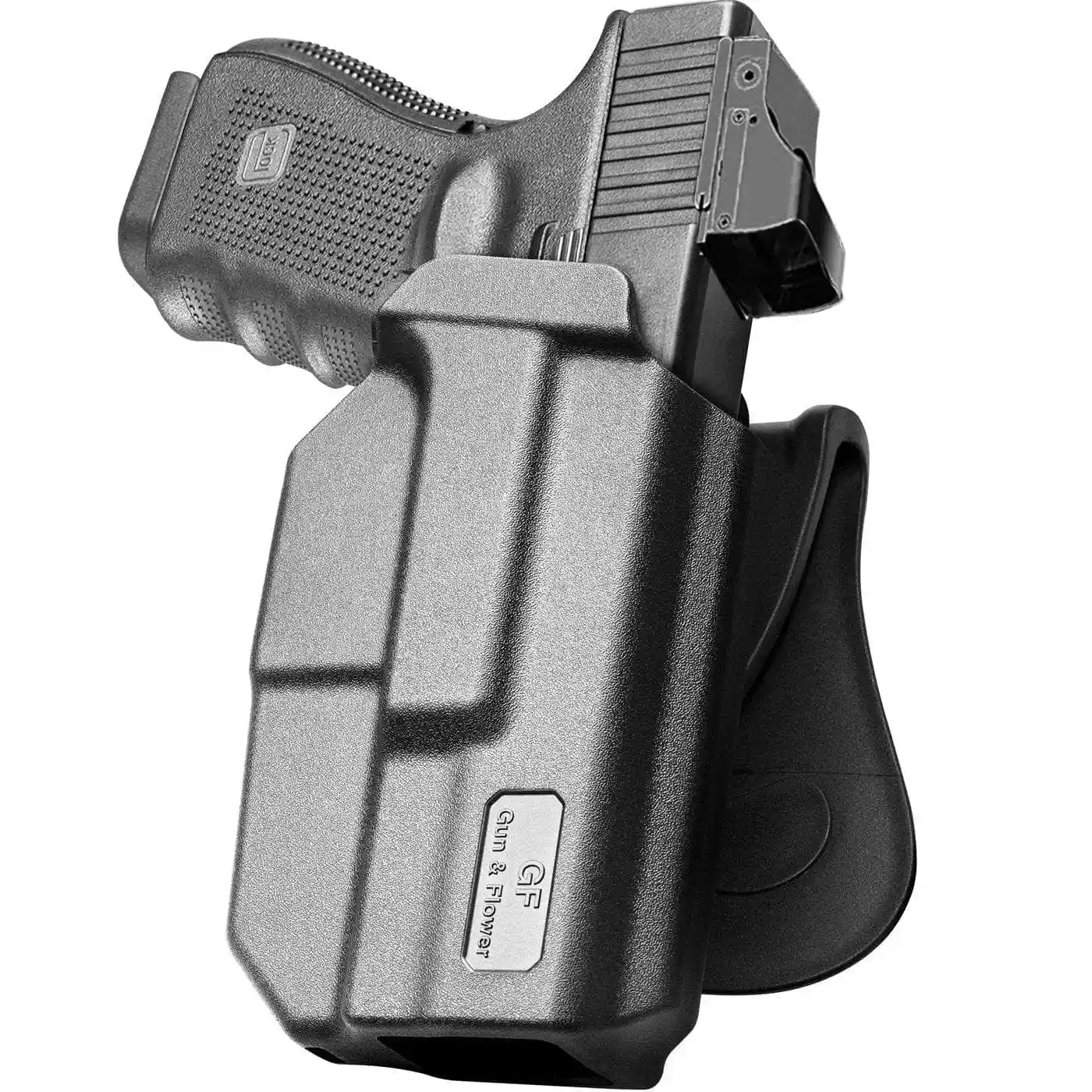 Holster Fits for Glock17/31(Gen1-5) 19/23/32/44(Gen3-5) 19X/22/45 Polymer Thumb Release OWB Paddle Bag Tactical Tools Right hand