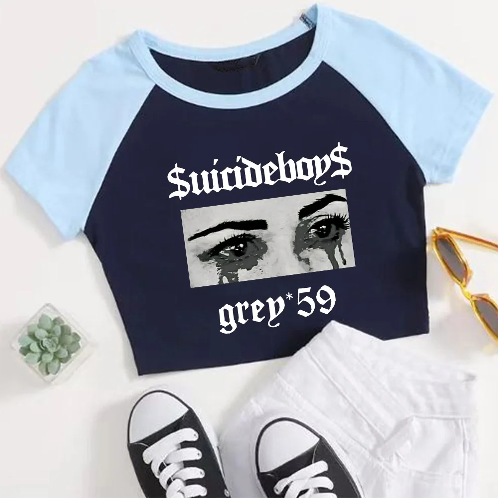 Suicide Boys G-59 T Shirts Streetwear Suicide Boys Merch Vintage Style Graphic Tee Crop Shirt Short Tees Tops Male and Female