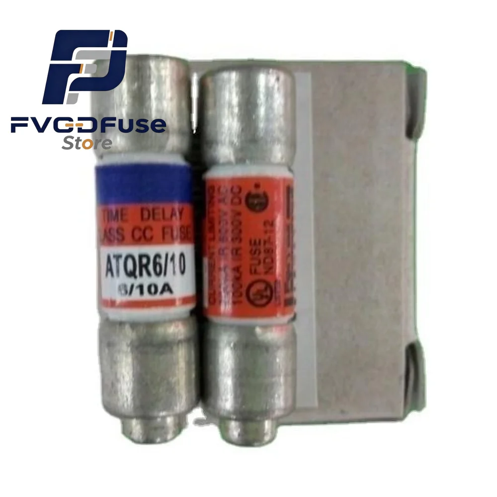 10PCS OEM ATQR6 ATQR‑6 6A 600VAC 300VDC Time‑Delay Class‑CC Rejection Fuse