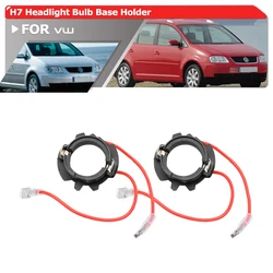 2x H7 Led Headlight Bulbs Base Adapters Holders Retainers Socket For VW Pre-Facelift Caddy 2004-2008 Touran 2003-2006 1T0941109
