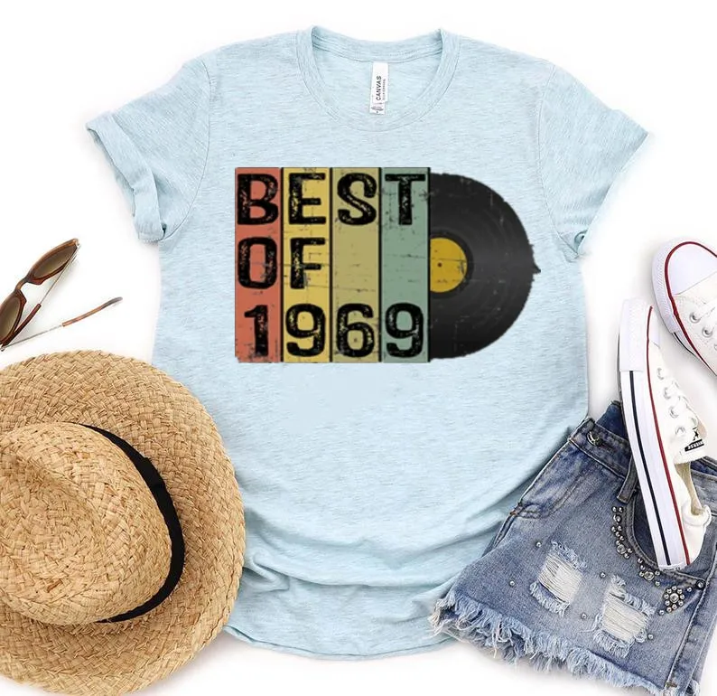 Vintage Best of 1969, 52nd Birthday Shirt, Shirts For Him Her, Gift For Women Men, Retro 52 Birthday Party TShirt