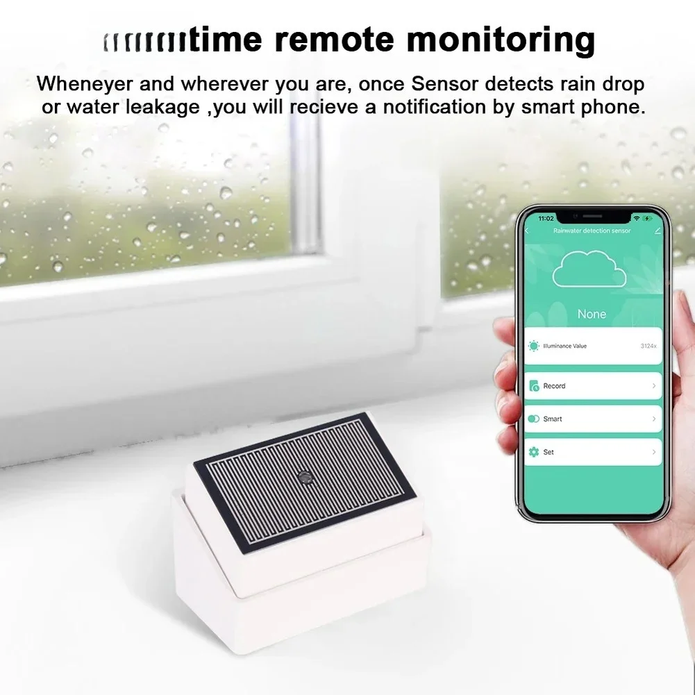 For FOR ZIGBEE Rain Sensor For FOR Home Assistant with Over 24 Months Battery Life and Real Time Rain Detection Alerts
