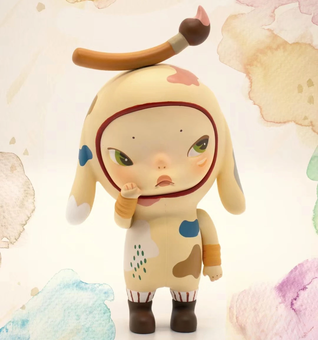 

Sooya Little Painter Watercolor Graffiti Figure Toy Painting Brush on Head Imagine Emo Designer Art Collection Doll BAN