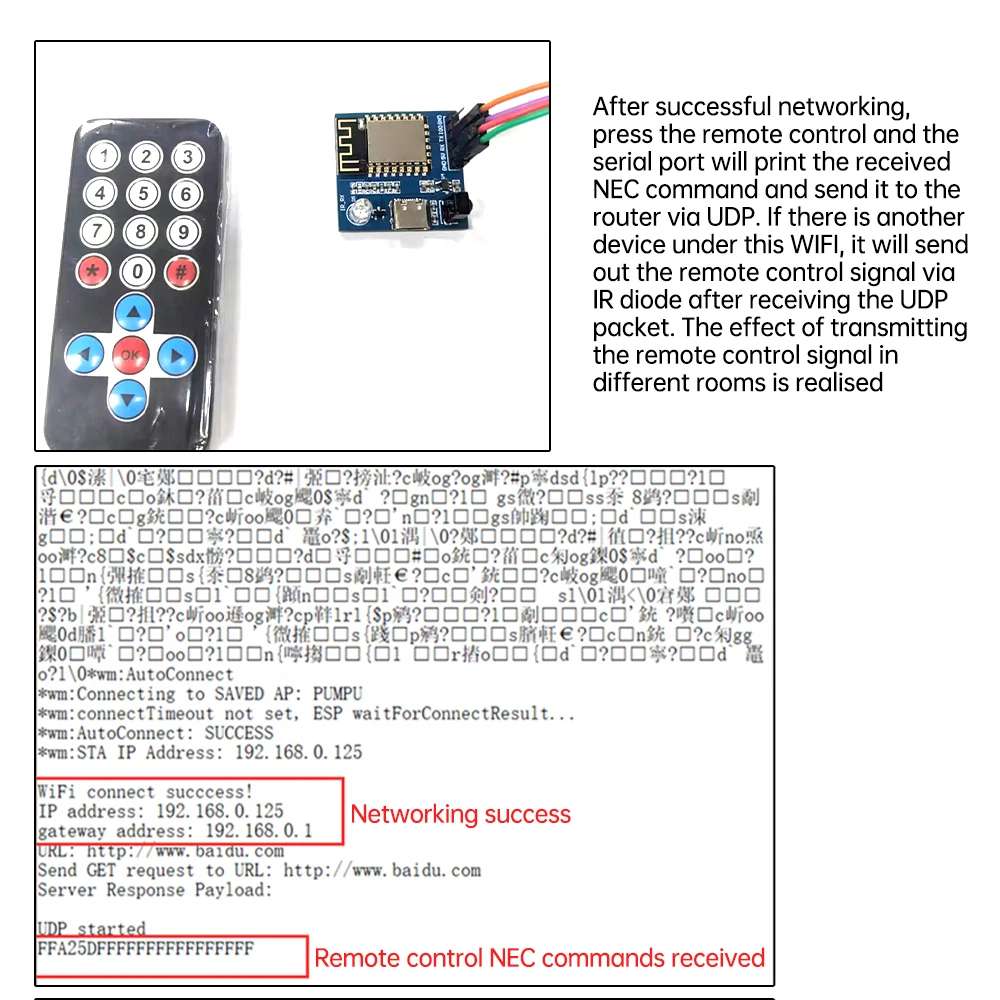 TYPE-C ESP8266 Infrared Emission And Reception NEC Command WIFI Transmission Module Development Board Board ESP-12F Module