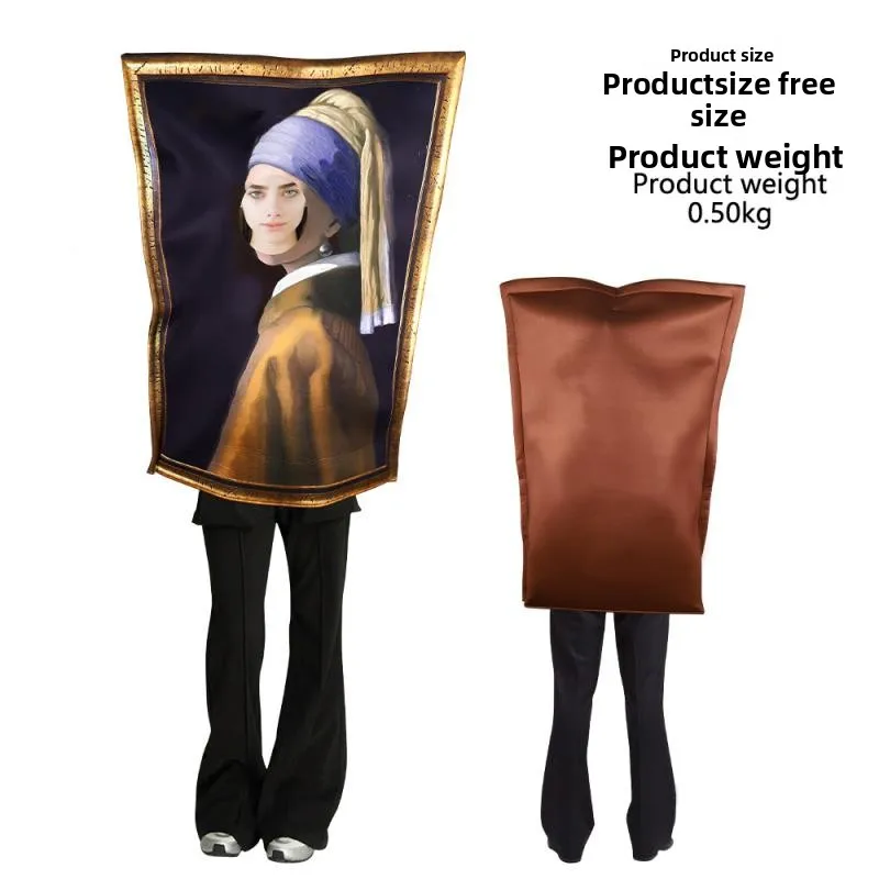 

New loween Funny Parent-Child Costume Cn Poster World Famous Mona a Name Van Gogh Scr Ethnic Stage Costume