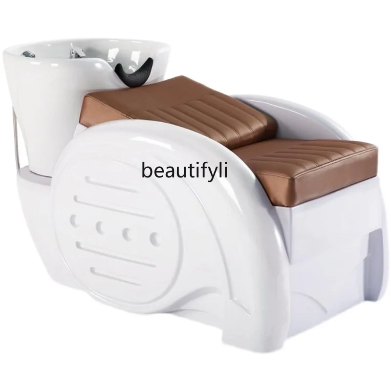 Excellent Half LyingShampoo Chair Hair Salon Hair Saloon Dedicated Sitting Flushing Bed Ceramic Basin Energy-Saving Water Heater