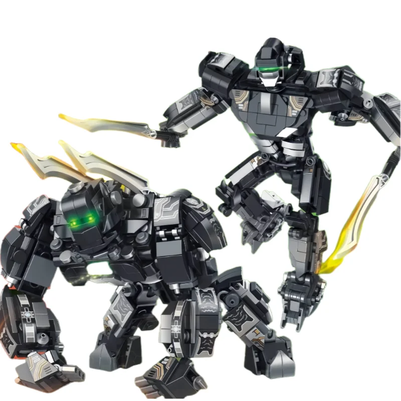 New Chimpanzee 2 Transformation Mecha Robot Warrior Building Blocks Boys Assembled Ornaments Children\'s Educational Toy Gift