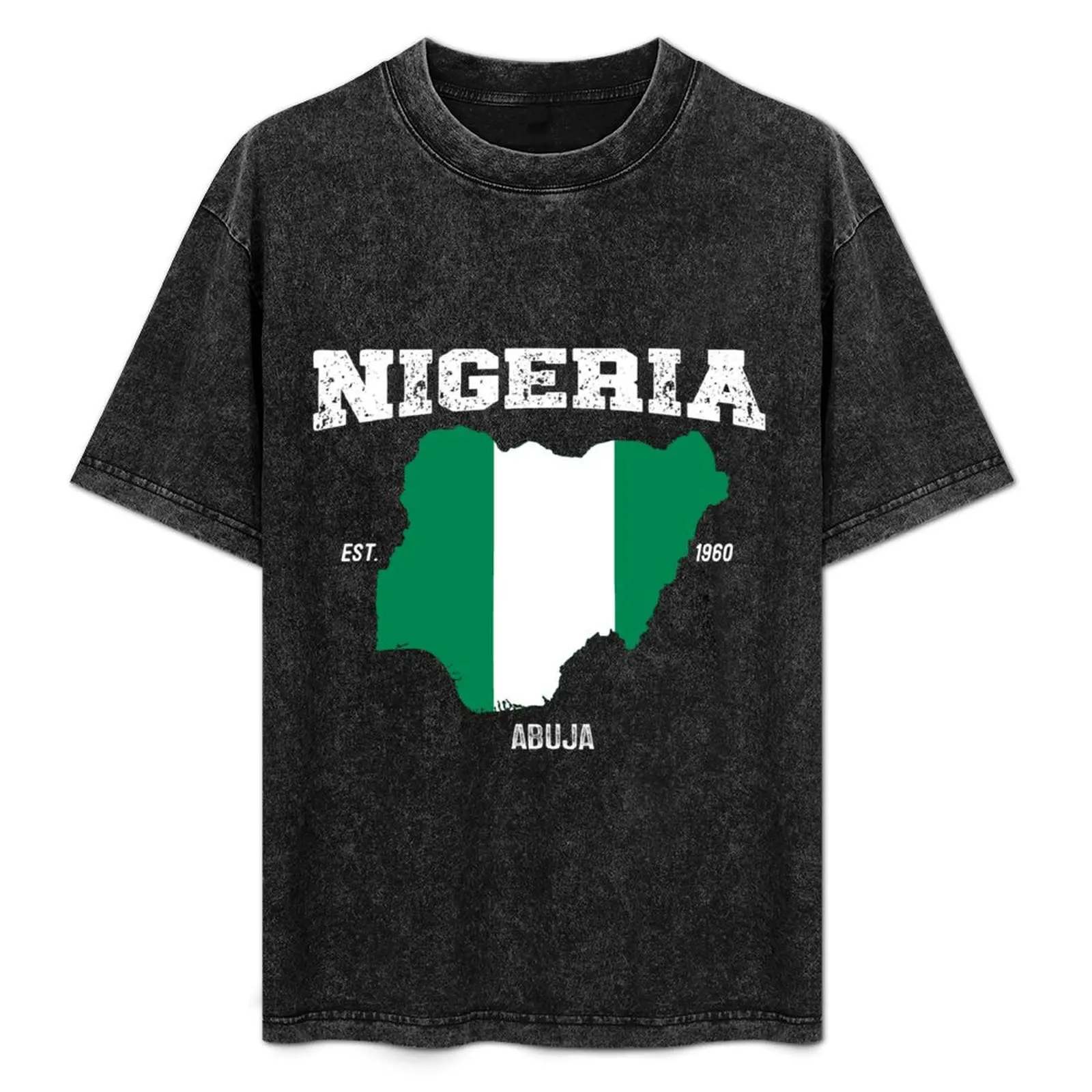 

Vintage Nigeria flag, Nigeria Heart, Nigeria Vacation T-Shirt Work Basic Short Sleeve Top