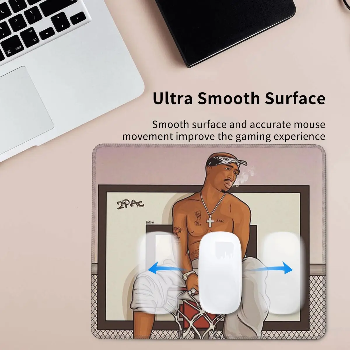 래퍼 투팍 2PAC 힙합 마우스 패드 컴퓨터 키보드 마우스 매트 게이머 PC 데스크 매트 사무용품 테이블 매트