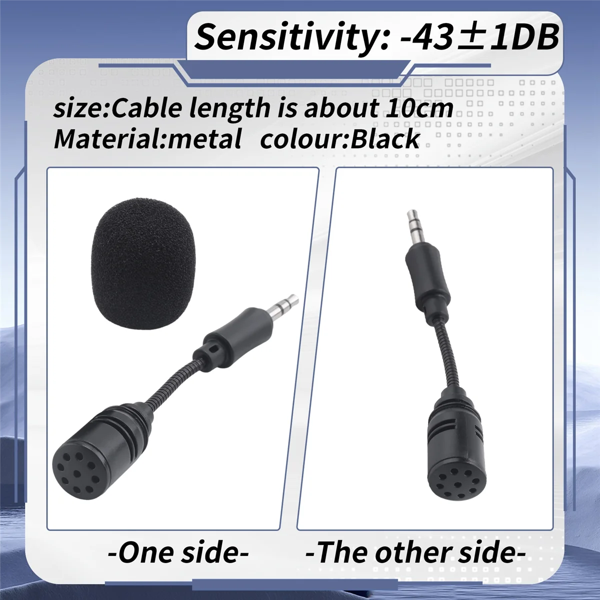 M05K 3.5mm Mini Microphone In-Line Three Poles Short Microphone for DJI OSMO Pocket Action Camera