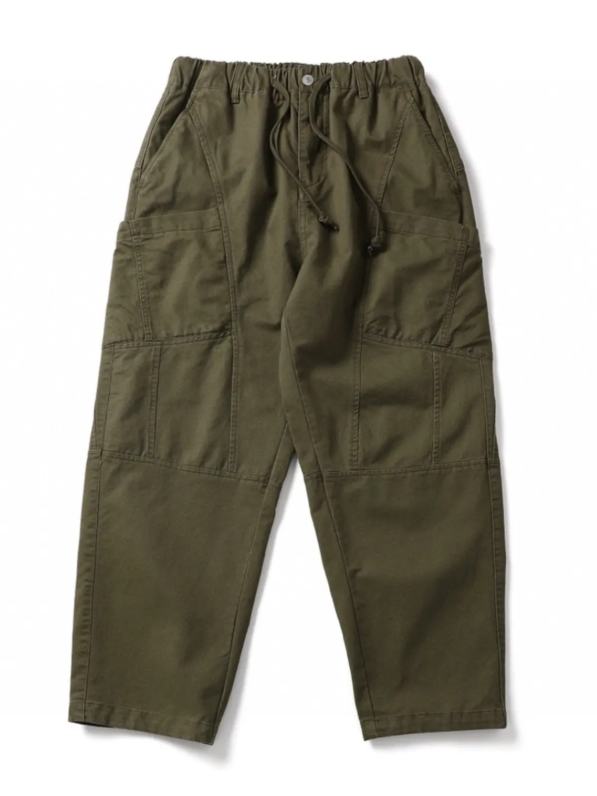 Japanese Heavyweight Retro Washed Vintage Multi Pocket Cityboy Loose Micro Tapered Pants for Men