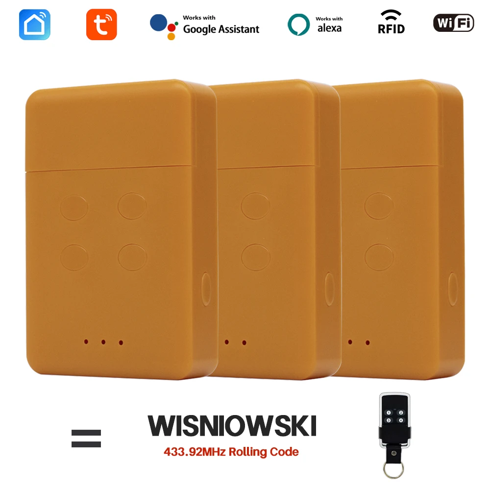 ل Keeloq Wisniowski 433.92 ميجا هرتز الذكية واي فاي التحكم عن بعد تويا RF جسر موصل USB 5 فولت لا الأسلاك مع المحرك المطلوبة اليكسا