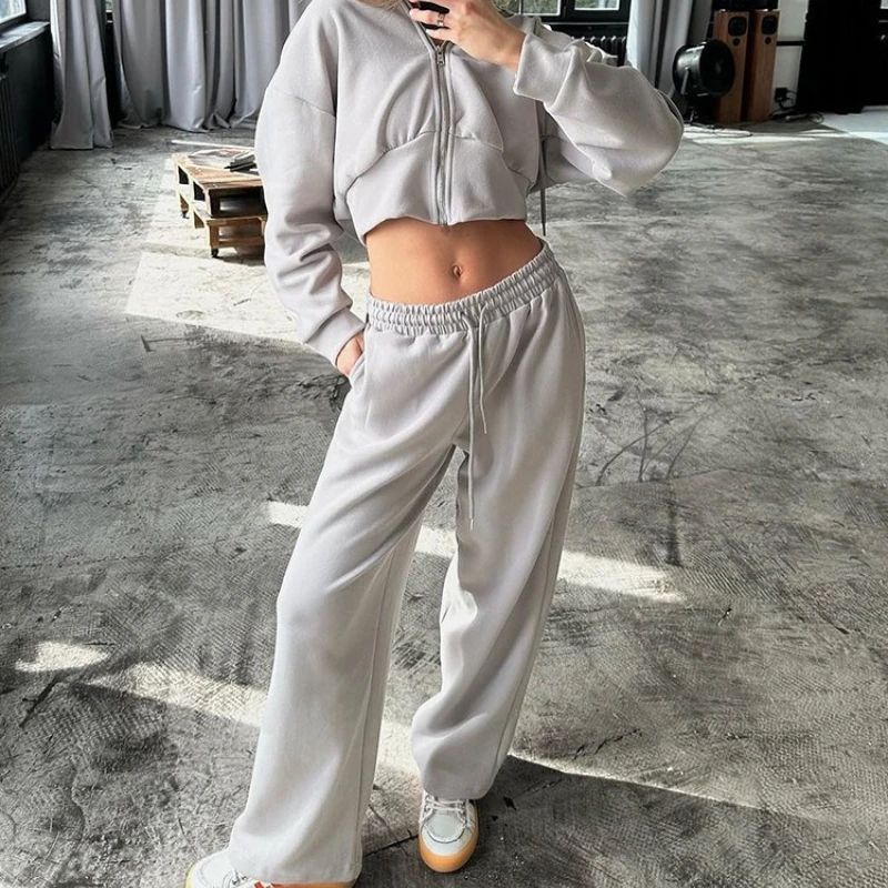 

Tracksuit Two Piece Sets Women Pant Set Jogger Y2k Sweatshirts Autumn Winter Sports Elastic Waist Streetwear Pants Matching Sets