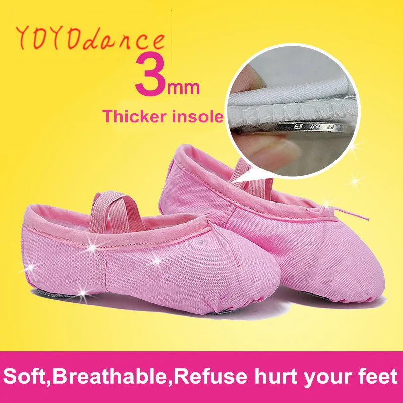 Hot Sale Child Girl Women Soft Split Sole Dance Ballet Shoes Comfortable Fitness Breathable Canvas Practice Gym Slippers