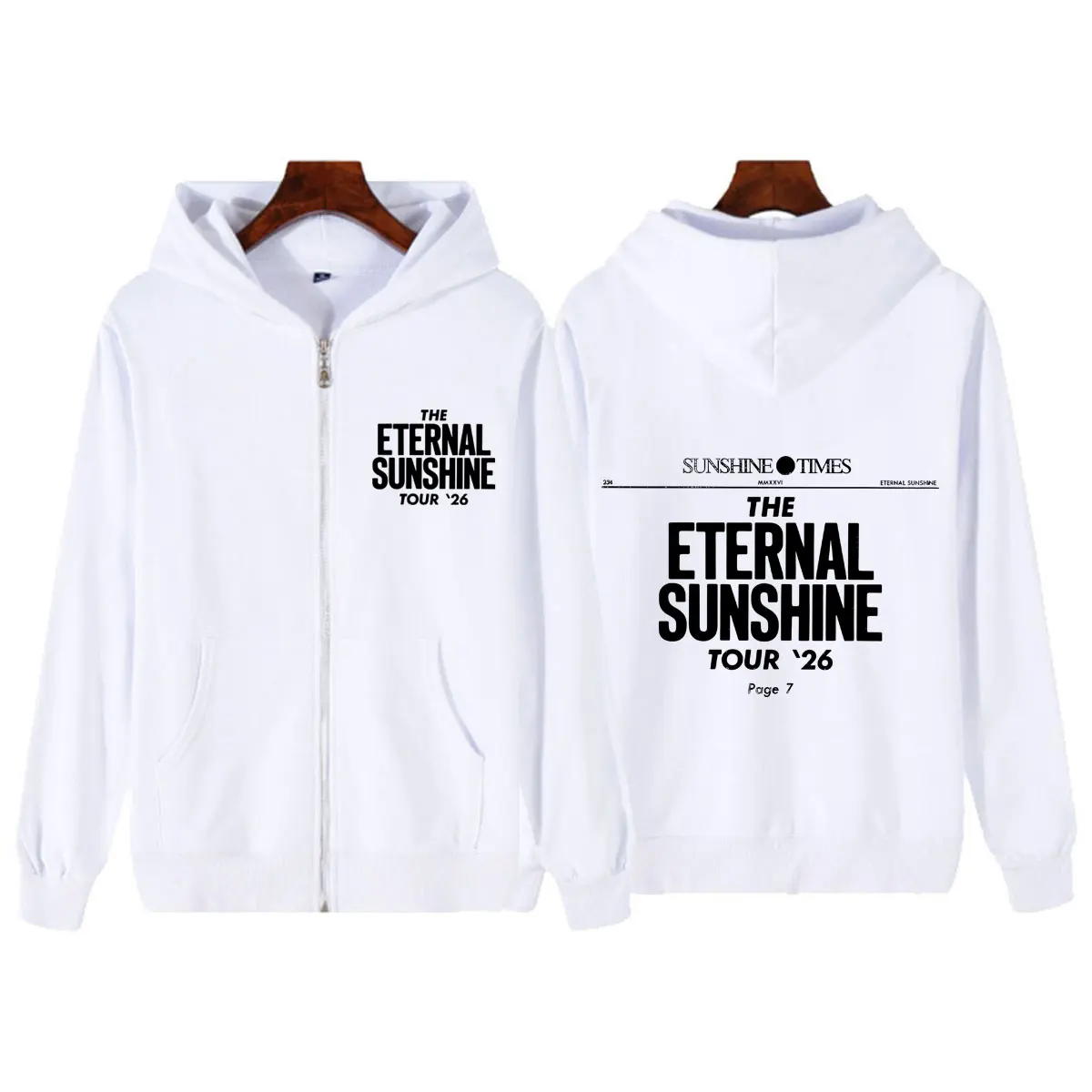 Ariana Grande The Eternal Sunshine Tour 2026 Zipper Hoodie Men Women Hip-hop Sweatshirts Long Sleeves Loose Casual Zip Up Jacket