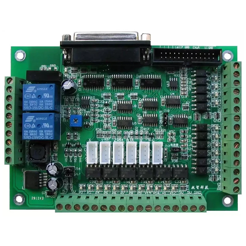

MACH3 V3.4 CNC 6-Axis High Speed Optocoupler CNC Inter face Board with 2-Channel Relay Outputs