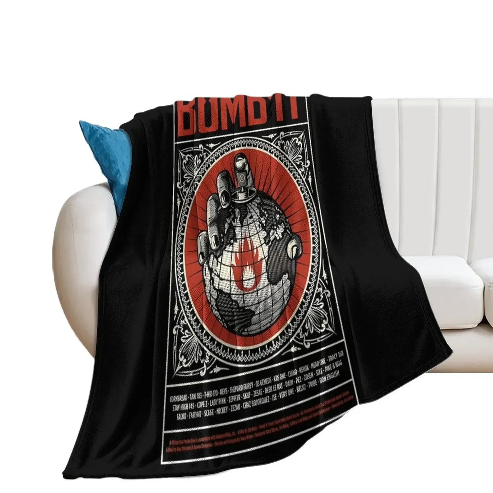 Shepard Fairey BOMB.IT Throw Blanket Quilt Thin Furrys Blankets