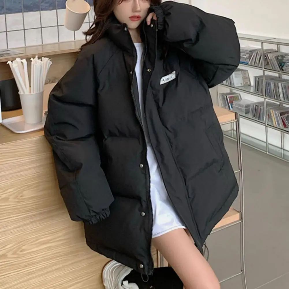 WomanCute Embroidery Parkas Coat Women Winter Korean Fashion Thick Loose Warm Jacket Double Sided Design Pink Student Clothes