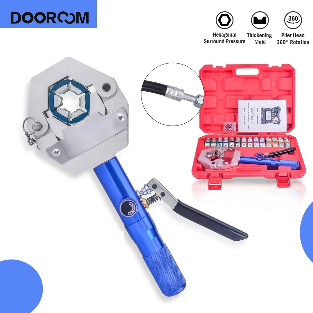 DOOROOM Hydraulic Hose Crimper Conditioning Manual Hose Crimper Kit Air Conditioning Repaire Handheld Hydraulic Hose Crimping