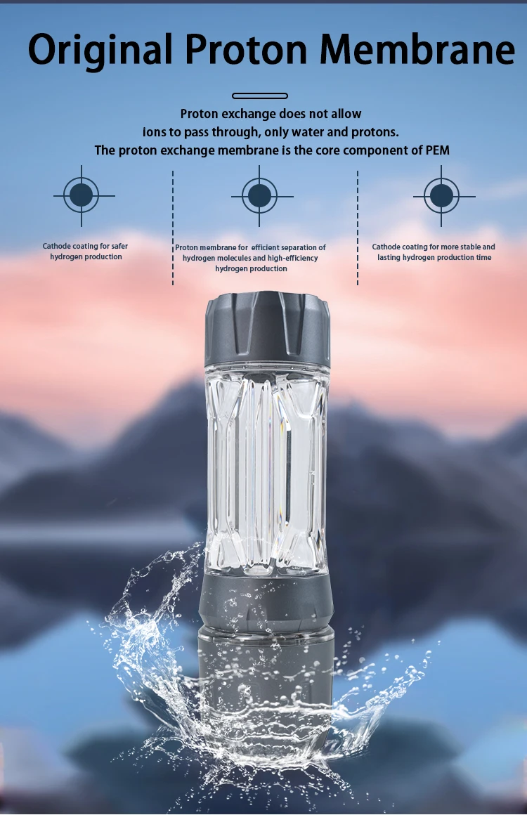 Hochkonzentrierter Wasserstoffreicher Wasserbecher Kleinmoleküliger Elektrolyt Wasserstoff-Sauerstoff-Trennung Negativ-Ionen-Becher Gesundheit Wellness – Detail 3