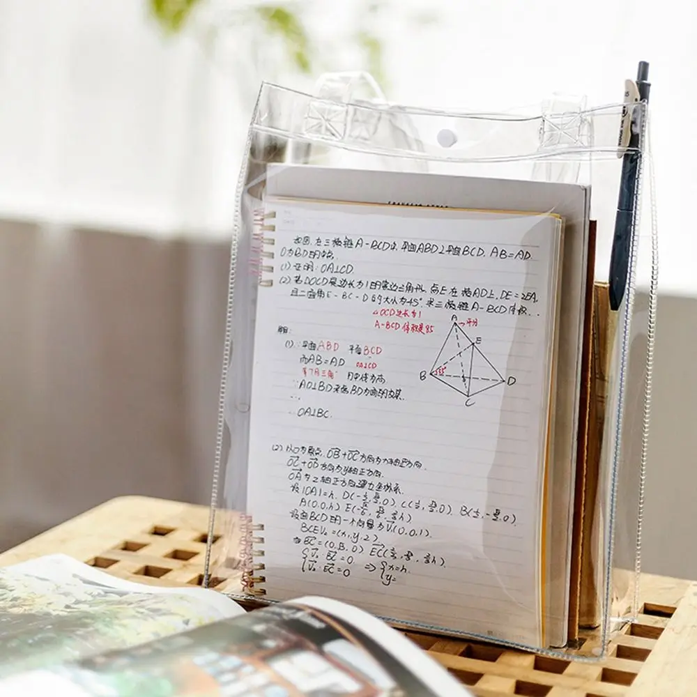 Draagbare PVC transparante opbergtas Multifunctionele documentinformatietas met grote capaciteit Tutorialtas Student