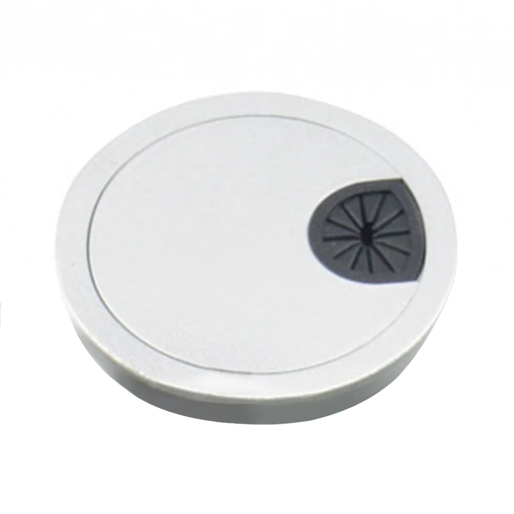 Plastic Cover Wire Hole Round Office Desk Threading Box for Desktops / Cabinets / Countertops