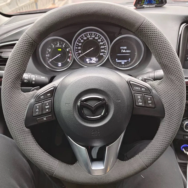 

Чехол на руль из замши ручной работы с плетением для Mazda CX-5, Atenza 2014, New Mazda 3, CX-3 2016, Scion IA 2016