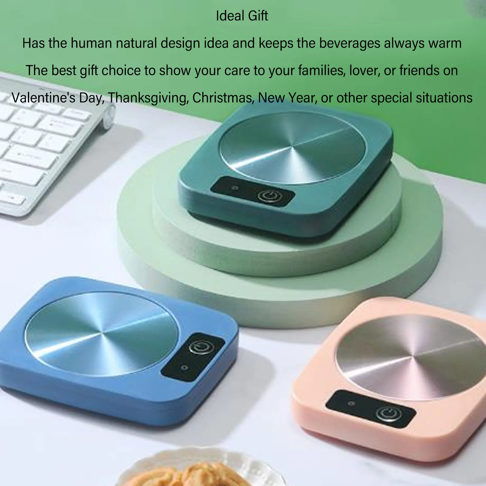 Electric Mug Warmer Smart Cup Warmer 55℃ Constant Temperature Thermostat Coaster for Coffee Tea