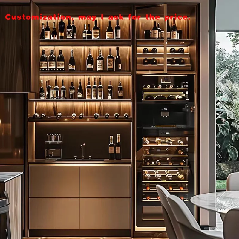 

Изготовленный на заказ. Современная гостиная, винный шкаф, витрина для супермаркета, индивидуальный витрина для алкоголя, красного вина, роскошь для дома