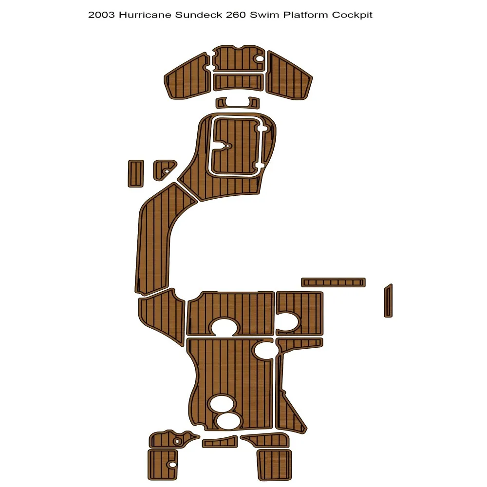 

2003 Hurricane Sundeck 260, платформа для плавания, кокпита, лодка, EVA, пол из тикового дерева, SeaDek, стиль Gatorstep, самоклеящаяся ddcfs56ryy