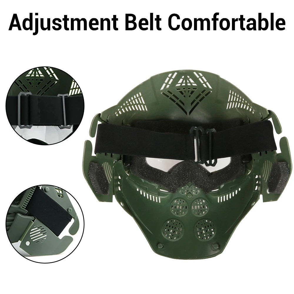 Máscara de cara completa táctica con lente para tiro, entrenamiento de Paintball, Cs Wargame, protección facial completa, máscara de combate Airsoft