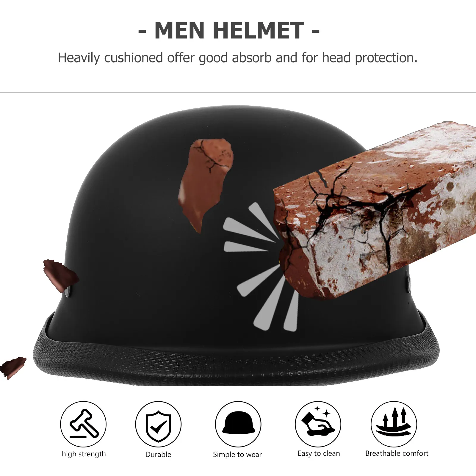 

Men Lightweight Durable Composite Shell Breathable Mesh Adjustable Strap Half Face Design For Cycling Motorcycle