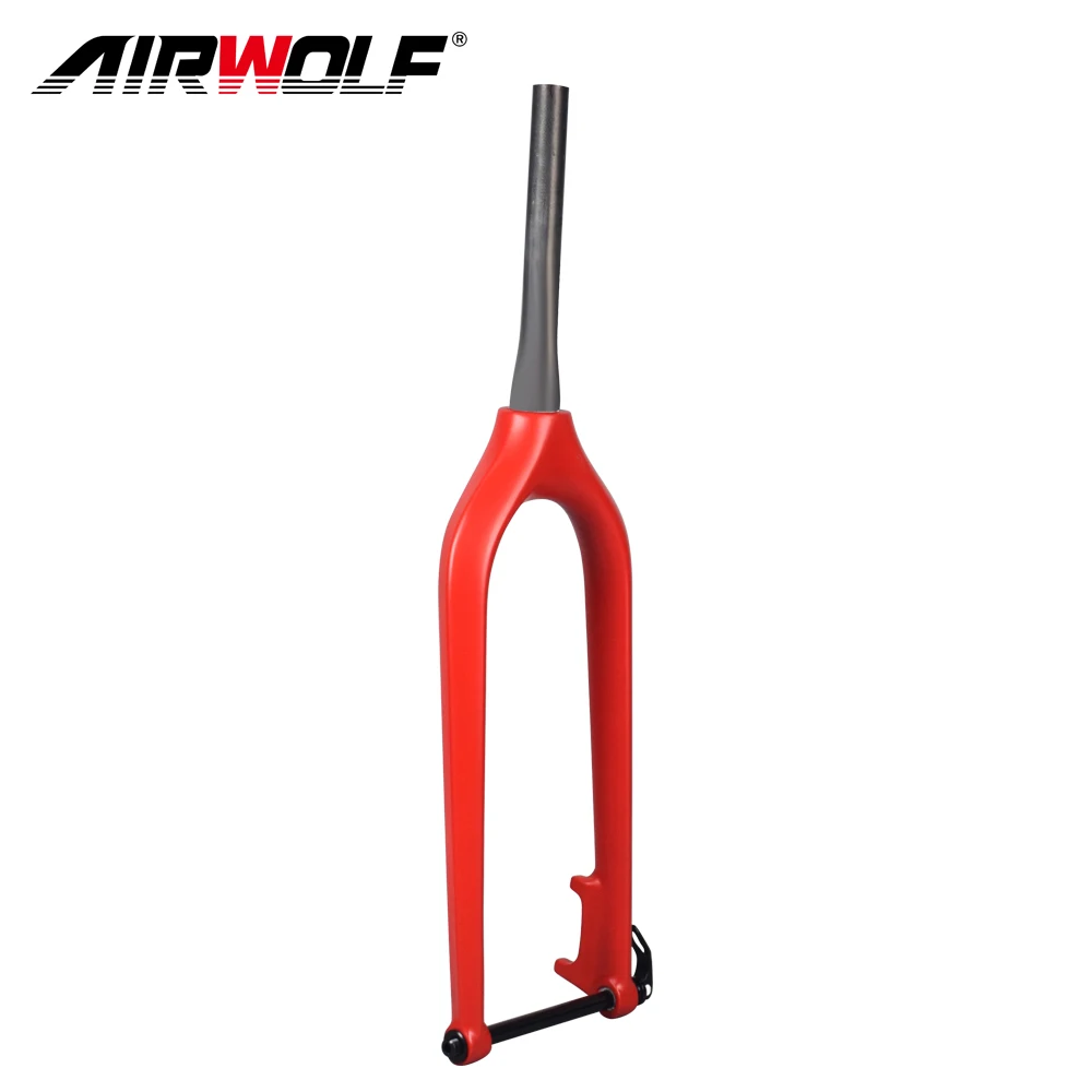 AIRWOLF Carbon Fork Mtb 26 Rigid Fork Carbon Mountain Bike Forks Steer Tube 28.6mm Matte Glossy Disc Rotor 160mm Fat Bike Fork