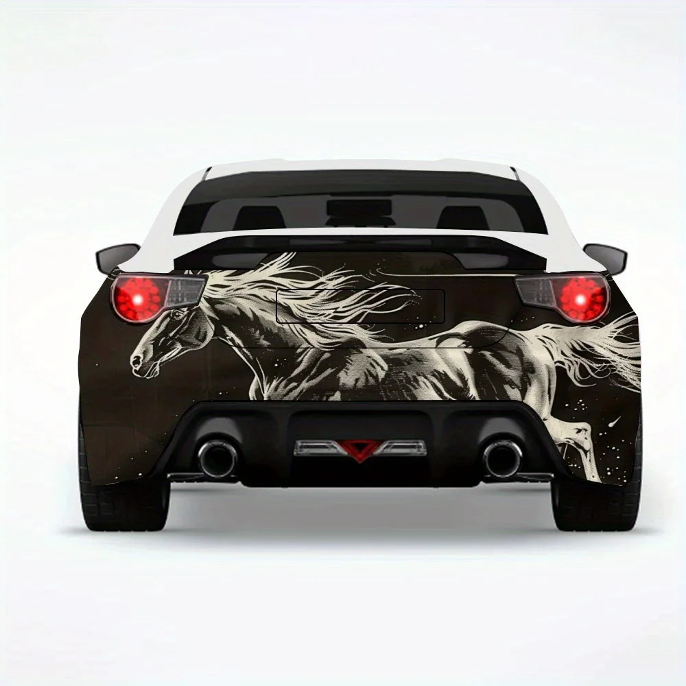 

Ink - Wash Running Horse Car Sticker-Vinyl Decal for Car Rear, Waterproof Self-Adhesive Vinyl Stickers for Vehicle Tail & Bumper