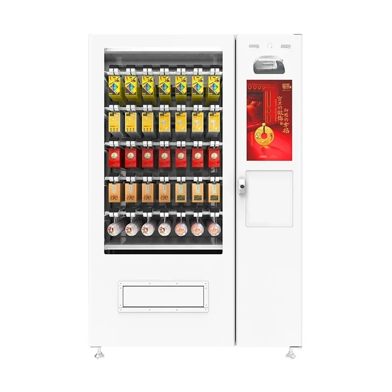 screen swipe face scan code to pay for digital products souvenirs snacks hooked goods vending machine customization
