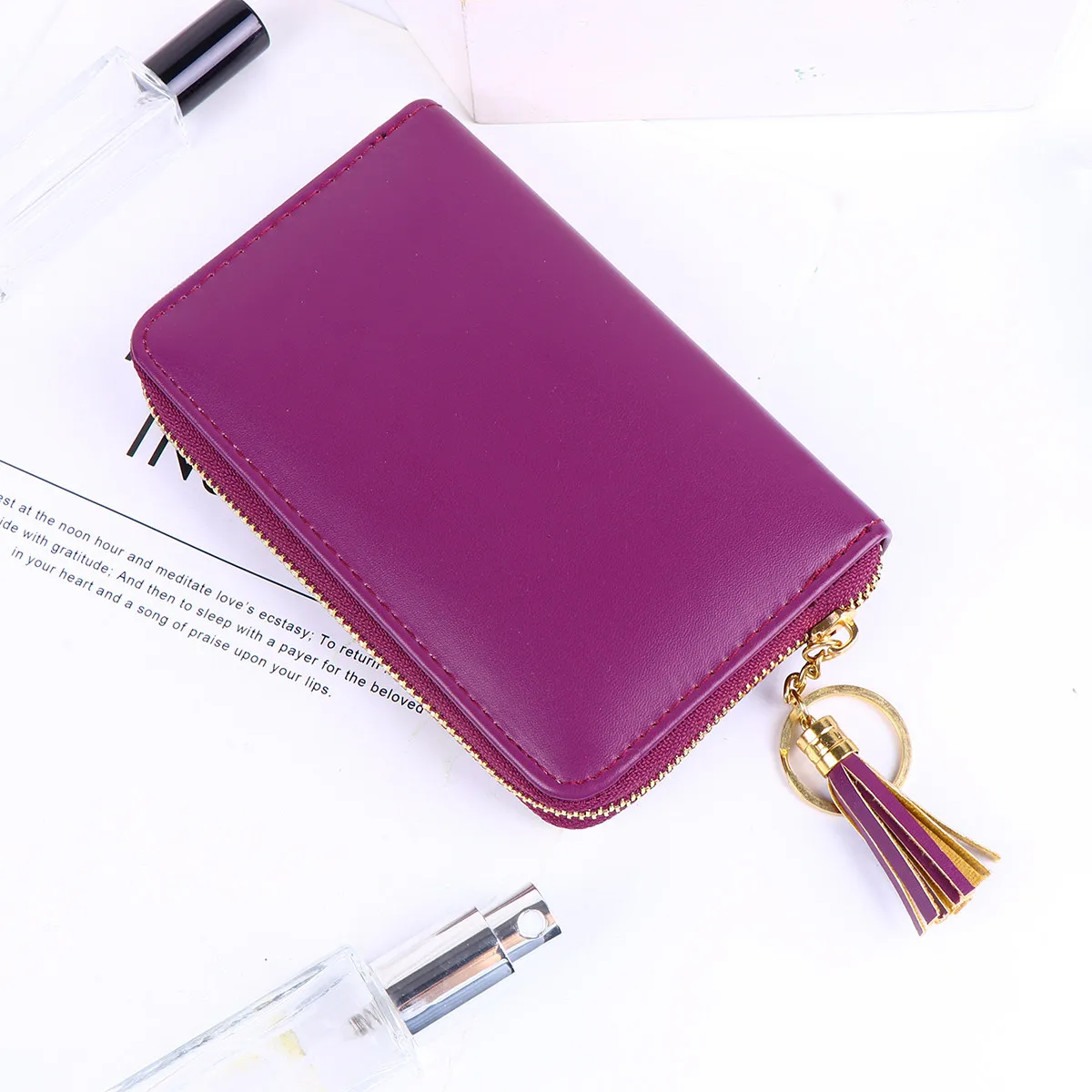 

Футляр для трафаретов для нейл-арта, фиолетовый, из премиального материала, с застежкой-молнией, органайзер для трафаретов, подходит для любителей нейл-арта