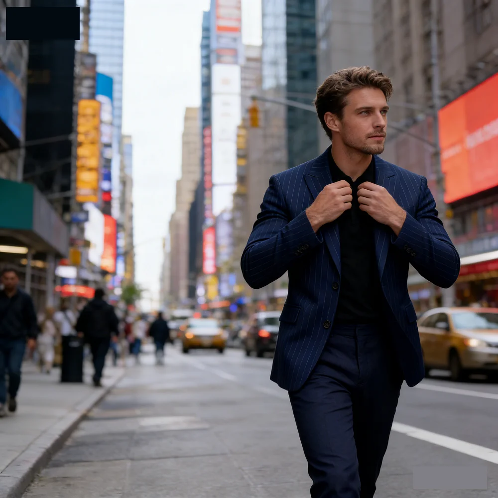 

Unisex Striped Blazer Casual Fine Fit Wedding Jacket Unique Breasted Peak Lapel Tuxedo Jaqueta Masculino Branco Preto Listrado