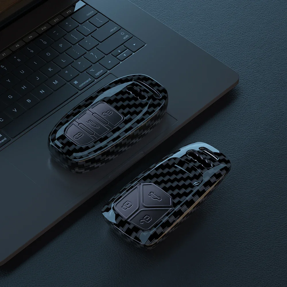 ألياف الكربون ABS ماتي غطاء مفتاح السيارة قذيفة لأودي A6 A5 Q7 S4 S5 A4 B9 Q7 A4L 4m TT TTS RS 8S 2016 2017 2018 اكسسوارات