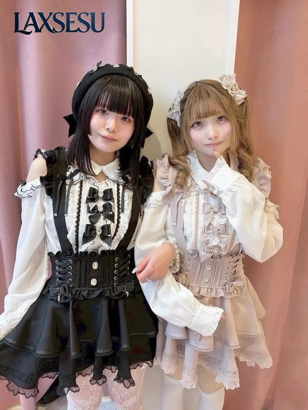 Japanese 2 Piece Sets Spring and Autumn 2026 New Sweet Lace Long Sleeve Top with Skirt Set Femme Girl's Liz Outfits