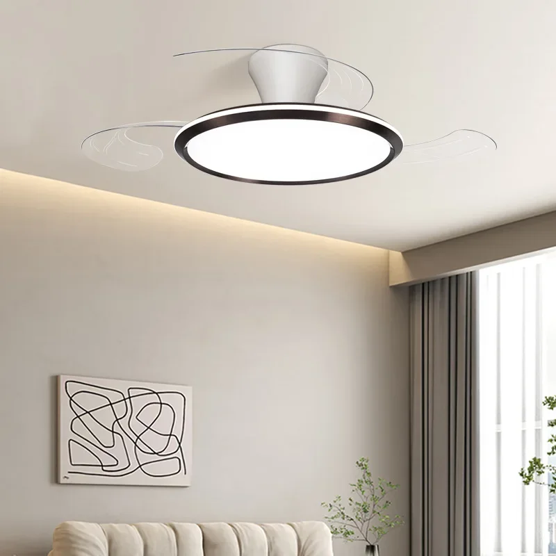 Restaurant invisible fan light modern simple household bedroom ceiling fan light frequency conversion remote