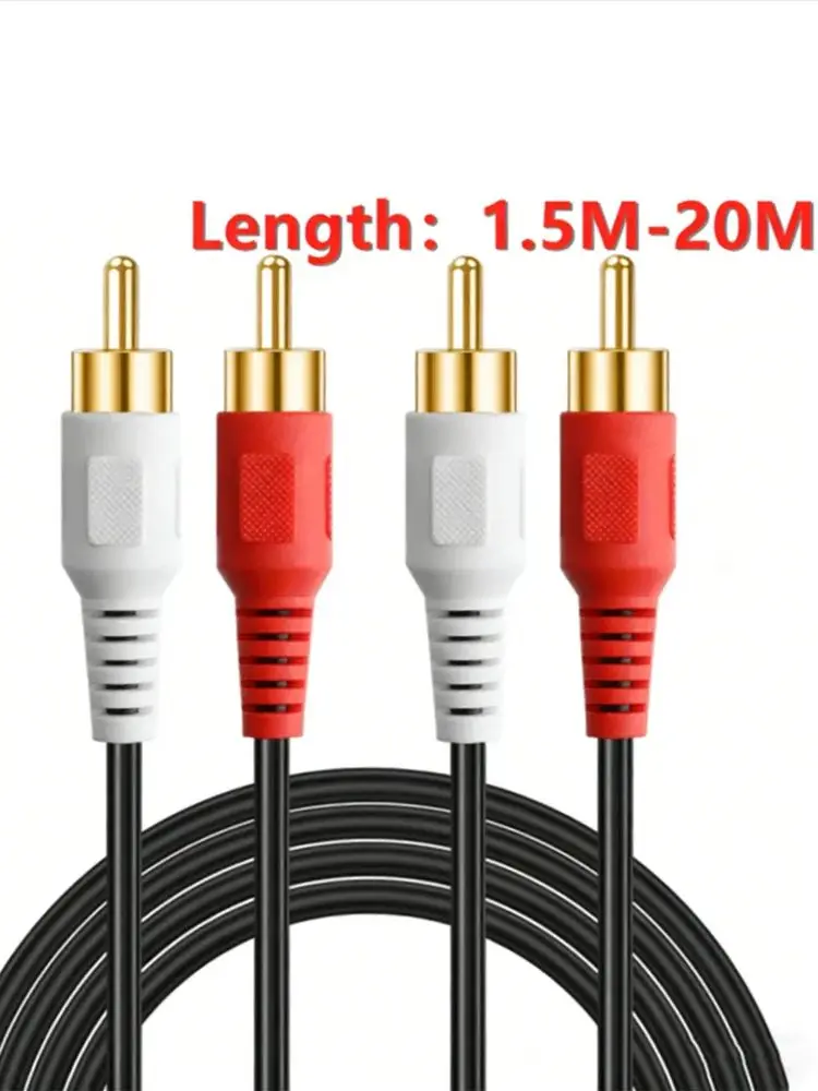 Câble de caisson de basses Audio stéréo 2RCA mâle à 2RCA mâle, cordon RCA double blindé pour Home cinéma HDTV, amplificateur,