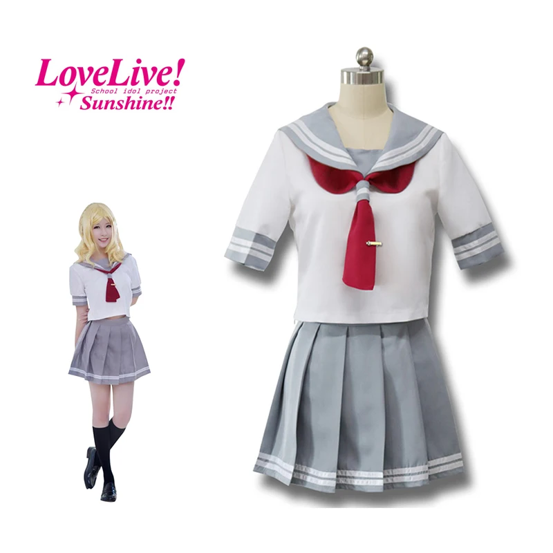 

LoveLive! Sunshine Ohara Mari Cosplay Costumes Japanese Anime Girl Aqours School Uniform