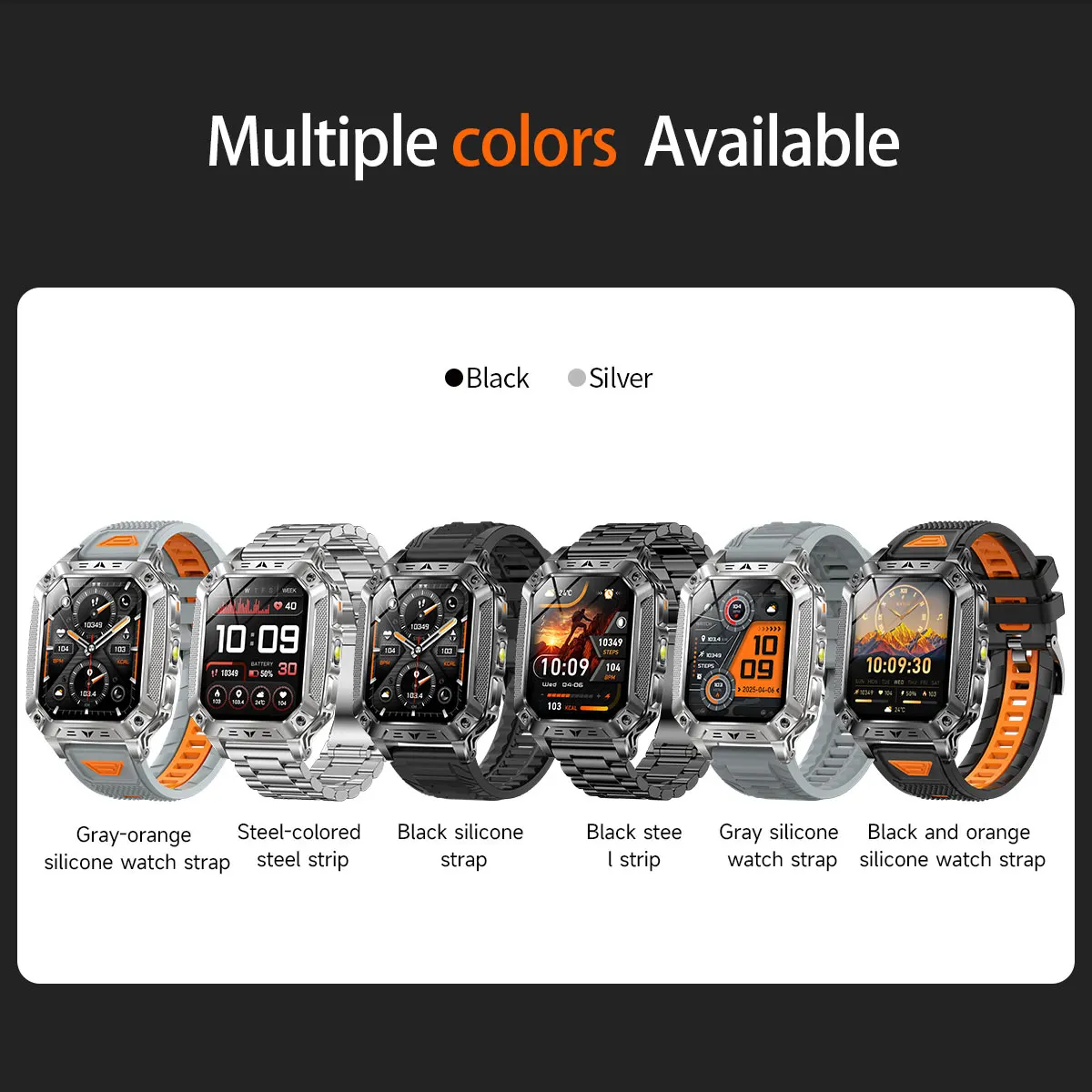 2026 Neue 1400mAh Militär-Smartwatch 10ATM Wasserdicht 2,01" AMOLED SOS+LED-Taschenlampe Herzfrequenz 100+ Sportmodi Fitness-Uhr – Detail 24