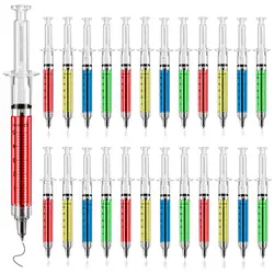 24pcs Syringe Pens Syringe Shape Ballpoint Pens Multi-Color Novelty Syringe Pens for Nurses School Office Supplies