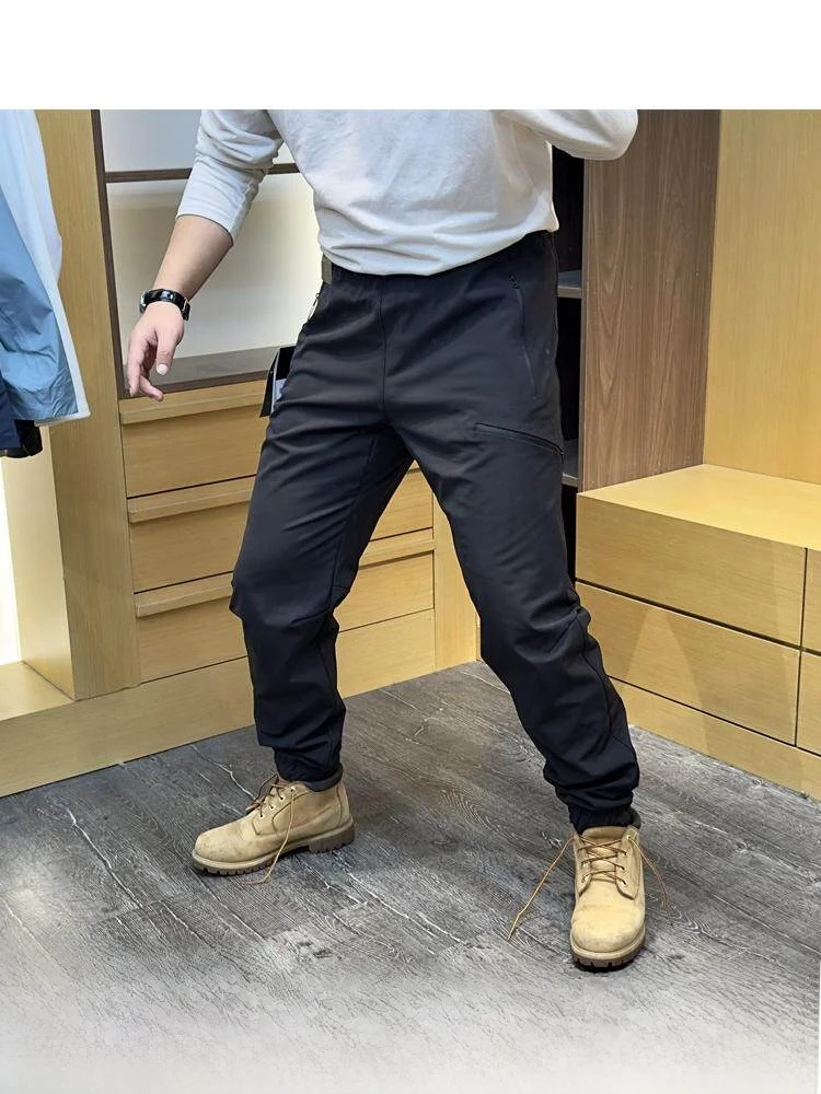 

Мужские повседневные брюки для активного отдыха, устойчивые к разрывам, износостойкие, с завязками, молодежные, зимние, стандартного кроя, утепленные