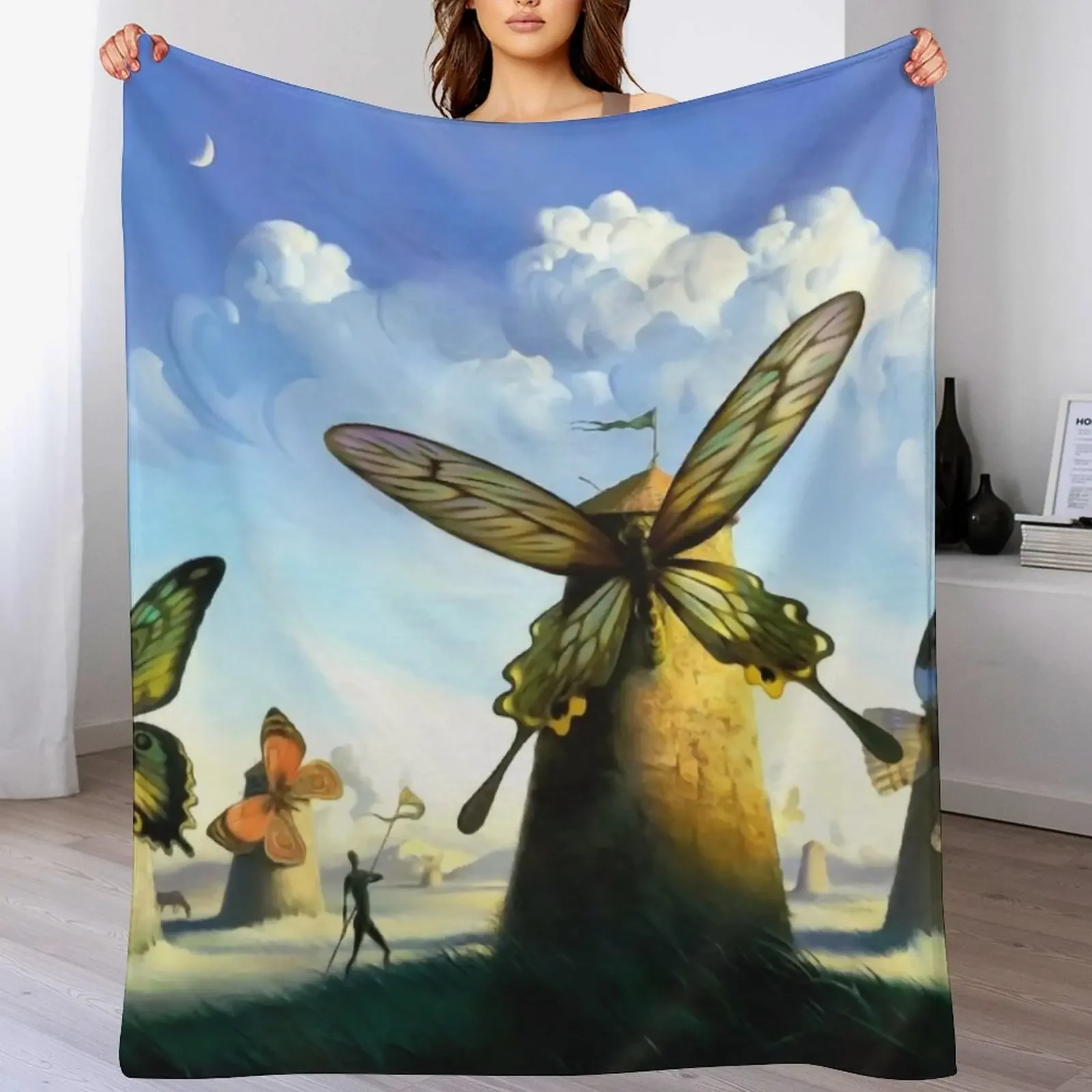 Винтажное одеяло с бабочками от Dali, декоративное теплое зимнее детское декоративное одеяло для диванов Винтажное одеяло с бабочками от Dali, декоративное теплое зимнее детское декоративное одеяло для диванов