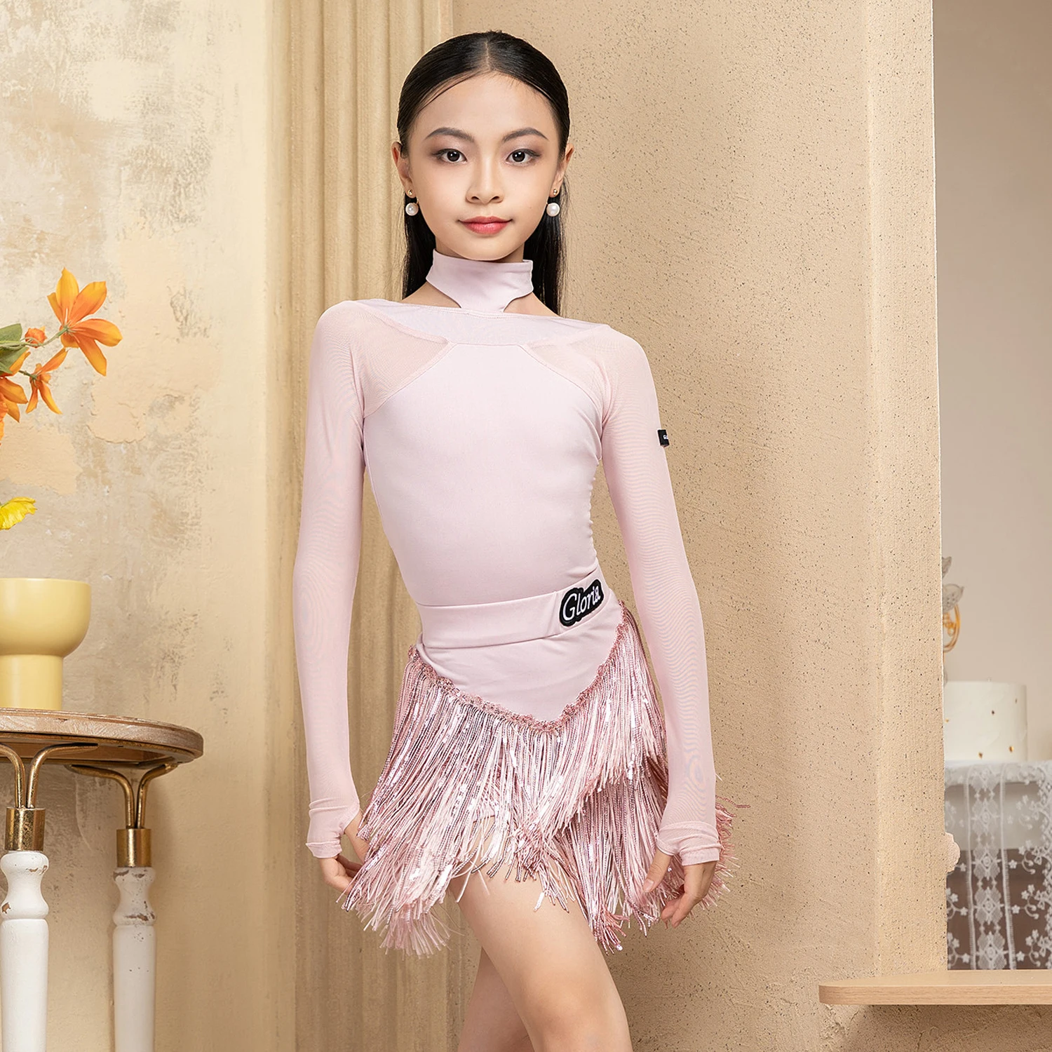 ชุดเต้นรำสำหรับเด็ก ชุดเต้นลาตินสำหรับเด็กผู้หญิง ชุดเดรสแต่งชายครุย ชุดเต้นแซมบ้าสำหรับเด็ก ชุดเต้นบอลรูมสำหรับเด็ก ชุดแสดงบนเวที XS10816